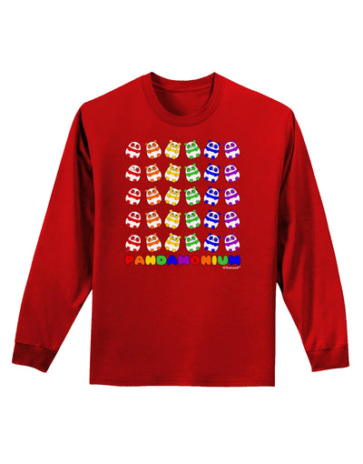 Pandamonium Rainbow Pandas Adult Long Sleeve Dark T-Shirt by TooLoud-TooLoud-Red-Small-Davson Sales