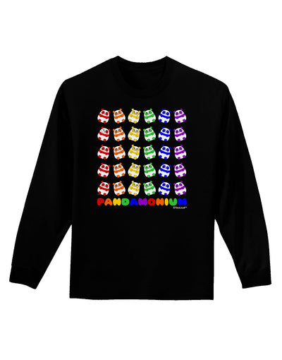 Pandamonium Rainbow Pandas Adult Long Sleeve Dark T-Shirt by TooLoud-TooLoud-Black-Small-Davson Sales