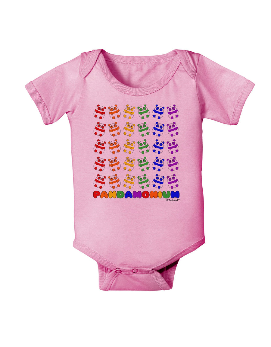 Pandamonium Rainbow Pandas Baby Romper Bodysuit by TooLoud-Baby Romper-TooLoud-White-06-Months-Davson Sales