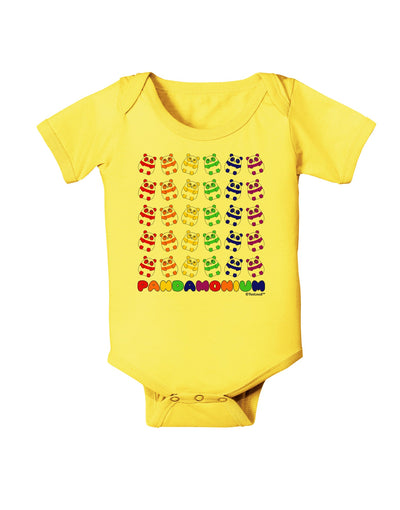 Pandamonium Rainbow Pandas Baby Romper Bodysuit by TooLoud-Baby Romper-TooLoud-Yellow-06-Months-Davson Sales