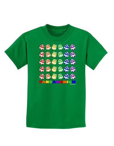 Pandamonium Rainbow Pandas Childrens Dark T-Shirt by TooLoud-Childrens T-Shirt-TooLoud-Kelly-Green-X-Small-Davson Sales