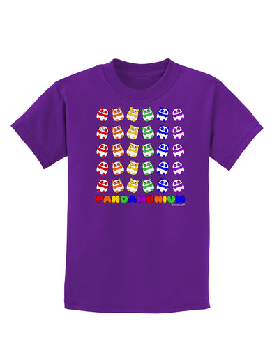 Pandamonium Rainbow Pandas Childrens Dark T-Shirt by TooLoud-Childrens T-Shirt-TooLoud-Purple-X-Small-Davson Sales
