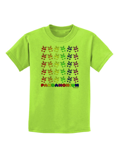 Pandamonium Rainbow Pandas Childrens T-Shirt by TooLoud-Childrens T-Shirt-TooLoud-Lime-Green-X-Small-Davson Sales