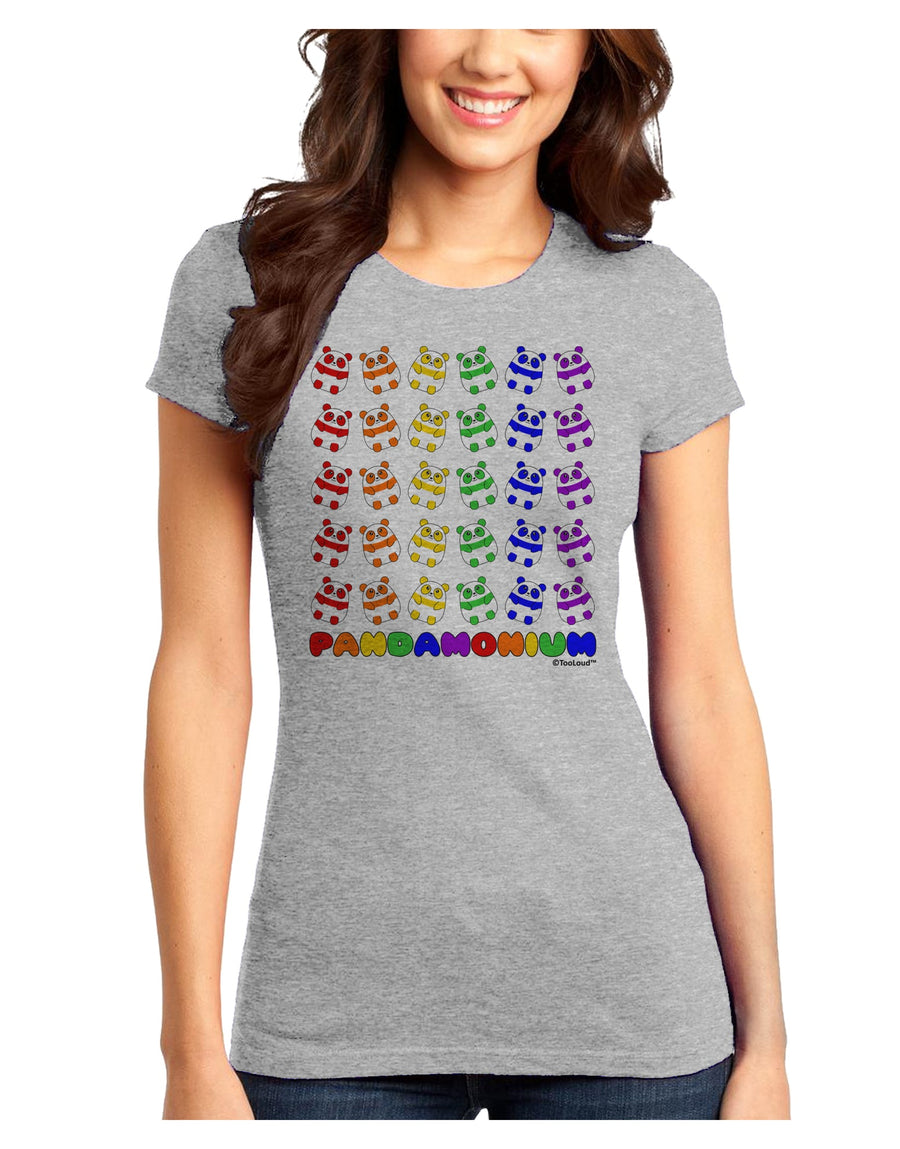 Pandamonium Rainbow Pandas Juniors T-Shirt by TooLoud-Womens Juniors T-Shirt-TooLoud-White-Juniors Fitted X-Small-Davson Sales