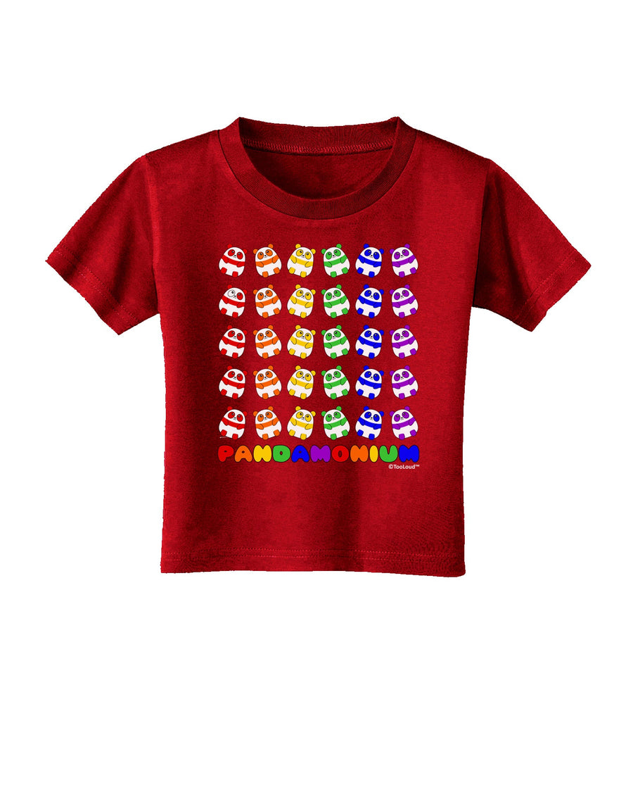 Pandamonium Rainbow Pandas Toddler T-Shirt Dark by TooLoud-Toddler T-Shirt-TooLoud-Black-2T-Davson Sales