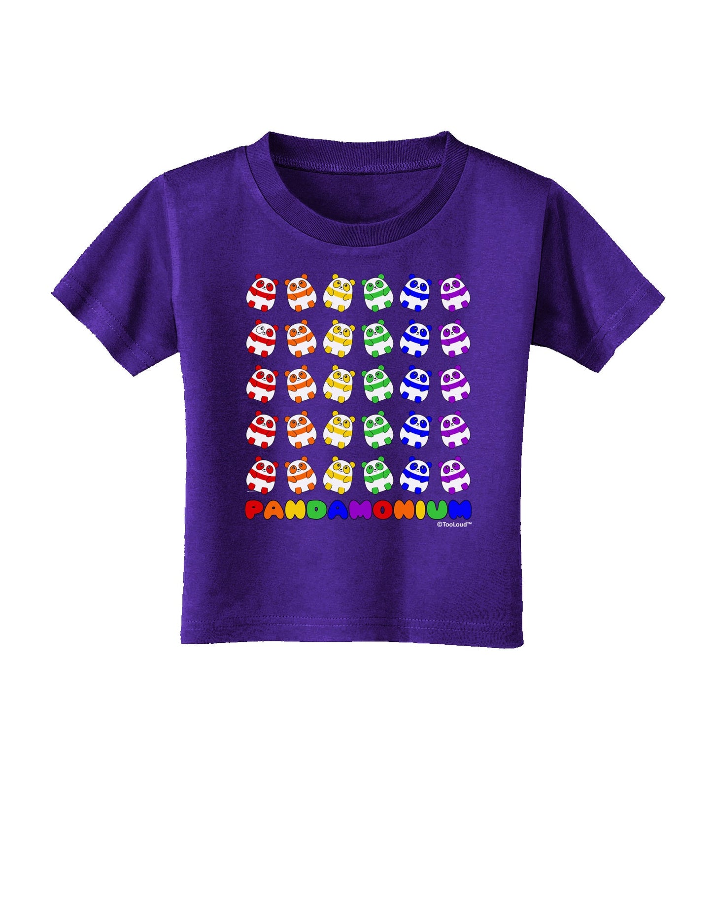 Pandamonium Rainbow Pandas Toddler T-Shirt Dark by TooLoud-Toddler T-Shirt-TooLoud-Purple-2T-Davson Sales