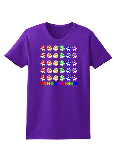 Pandamonium Rainbow Pandas Womens Dark T-Shirt by TooLoud-Womens T-Shirt-TooLoud-Purple-X-Small-Davson Sales