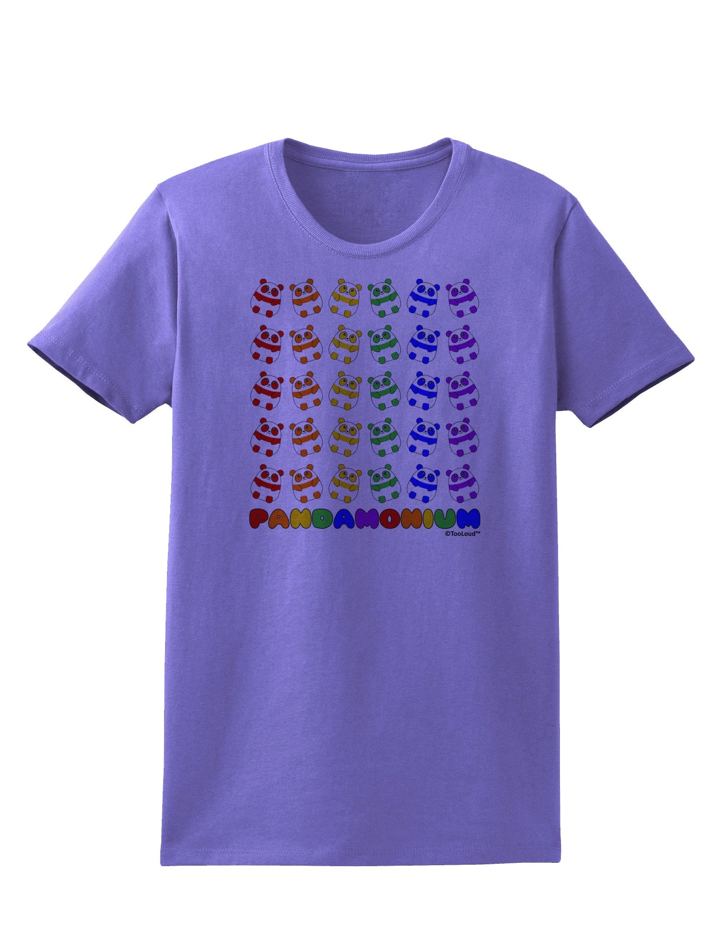 Pandamonium Rainbow Pandas Womens T-Shirt by TooLoud-Womens T-Shirt-TooLoud-Violet-X-Small-Davson Sales
