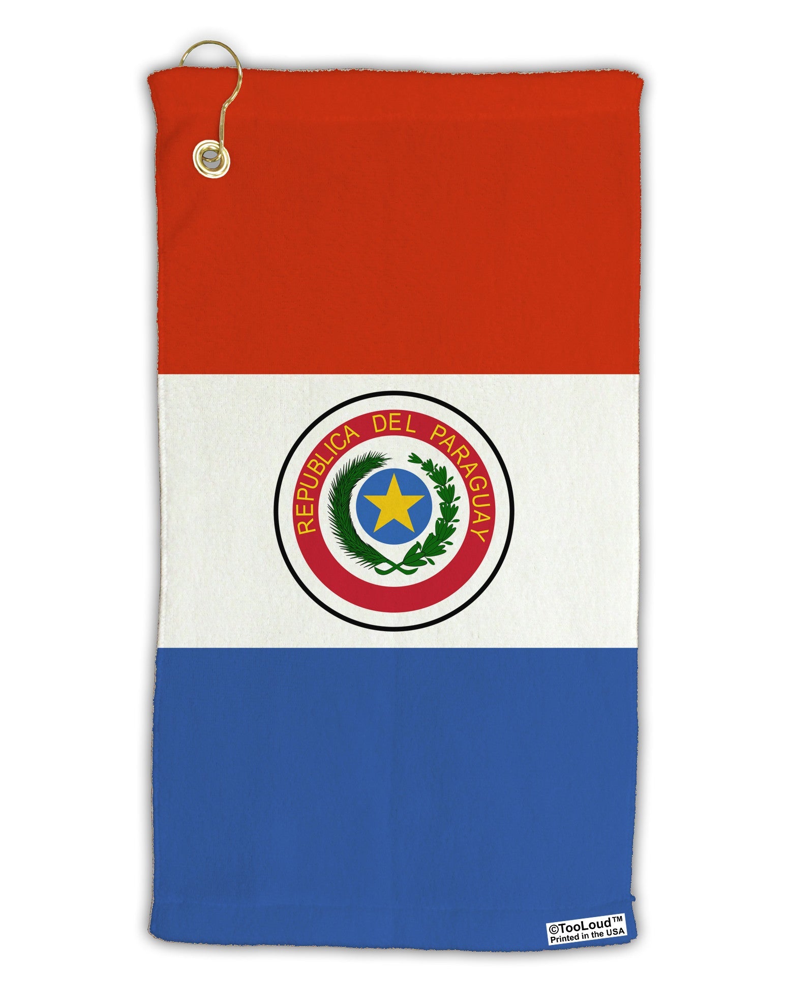 Paraguay Flag AOP Micro Terry Gromet Golf Towel 15 x 22 Inch All Over Print-Golf Towel-TooLoud-White-Davson Sales