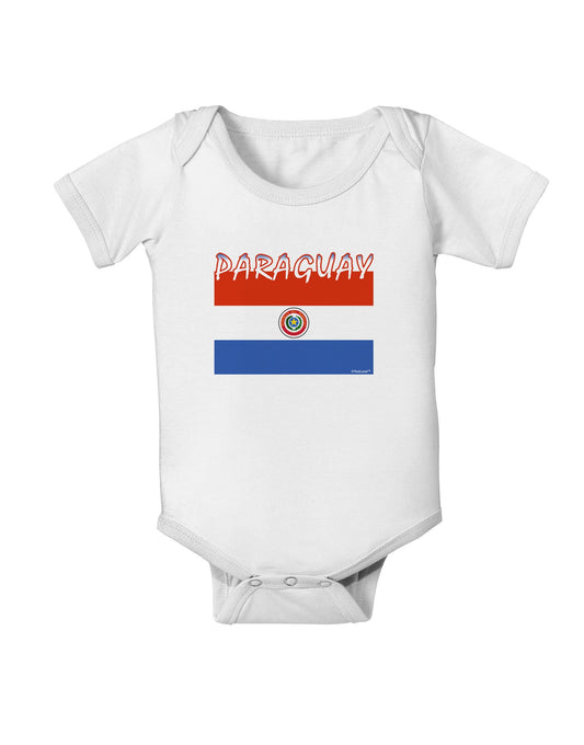 Paraguay Flag Baby Romper Bodysuit-Baby Romper-TooLoud-White-06-Months-Davson Sales