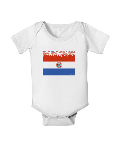 Paraguay Flag Baby Romper Bodysuit-Baby Romper-TooLoud-White-06-Months-Davson Sales