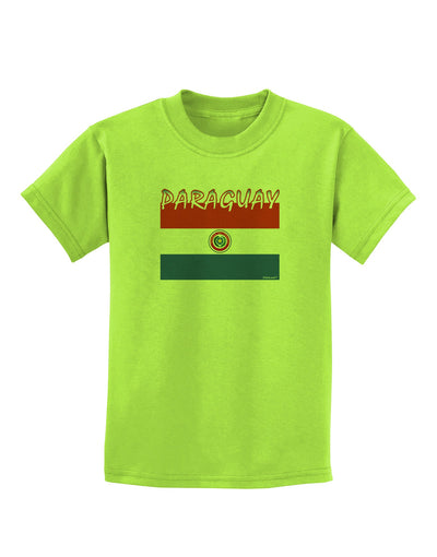 Paraguay Flag Childrens T-Shirt-Childrens T-Shirt-TooLoud-Lime-Green-X-Small-Davson Sales