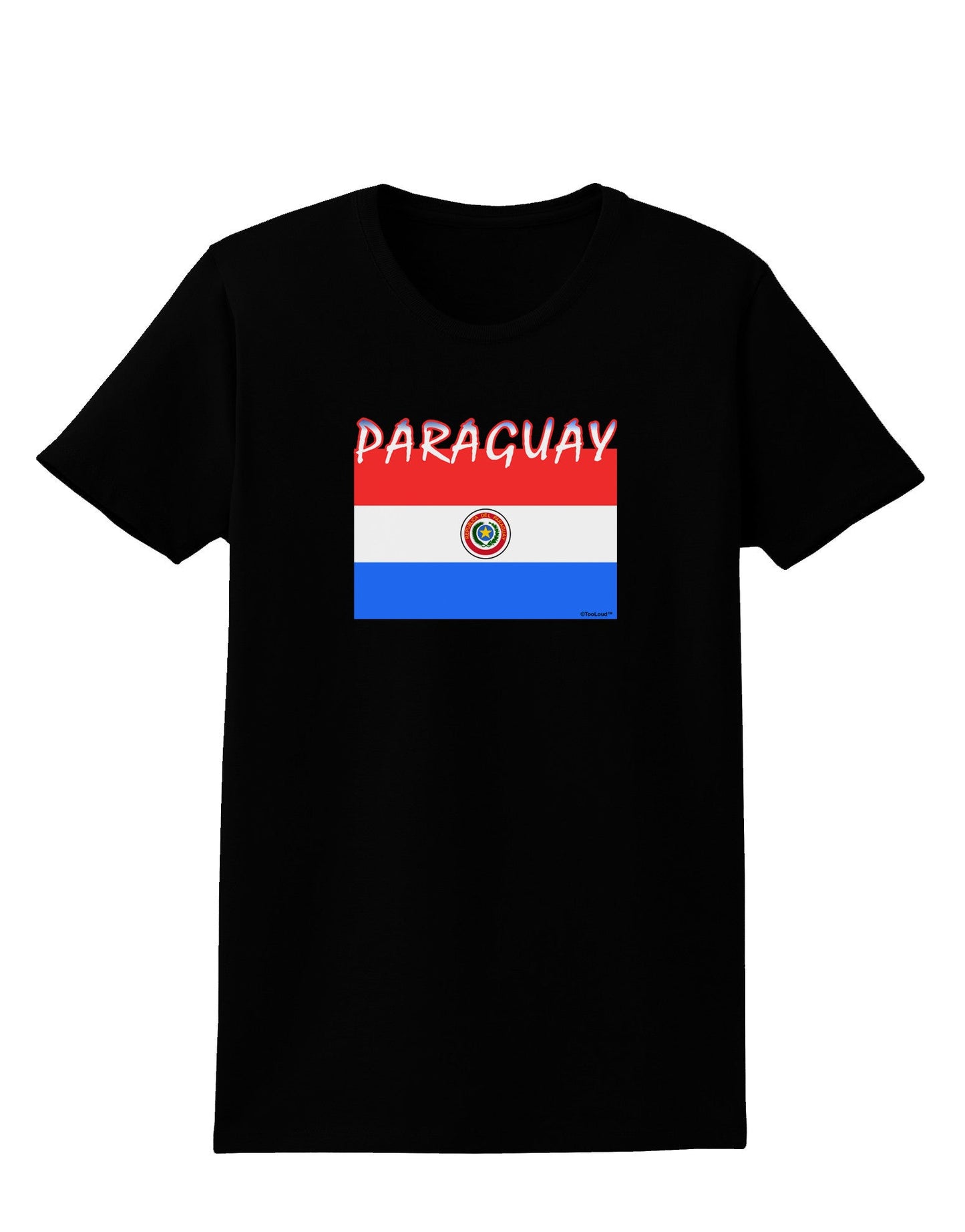 Paraguay Flag Dark Womens Dark T-Shirt-TooLoud-Black-X-Small-Davson Sales