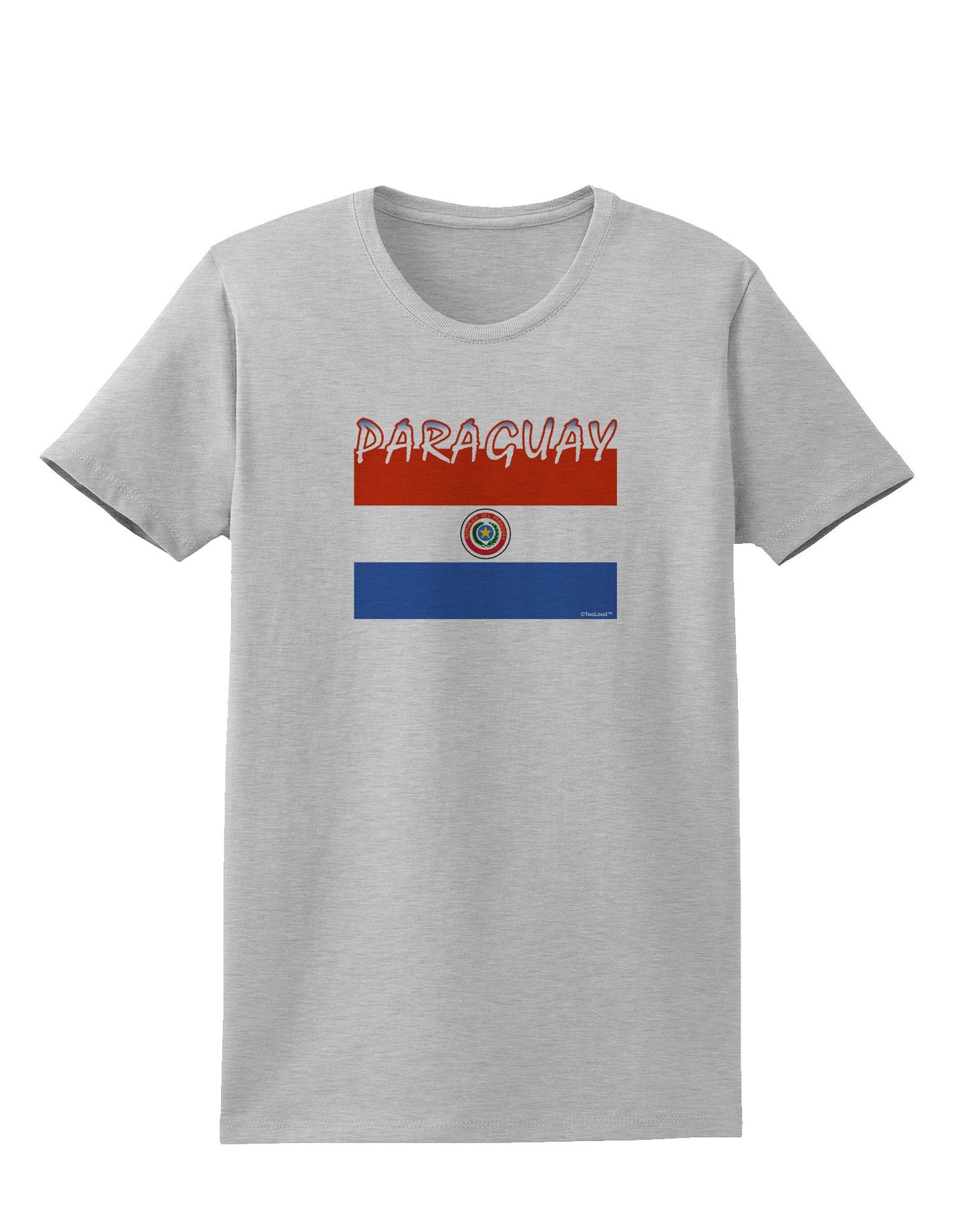 Paraguay Flag Womens T-Shirt-Womens T-Shirt-TooLoud-AshGray-X-Small-Davson Sales