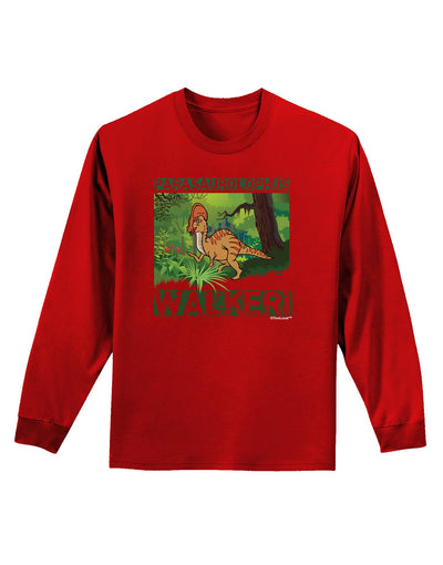 Parasaurolophus Walkeri - With Name Adult Long Sleeve Dark T-Shirt-TooLoud-Red-Small-Davson Sales