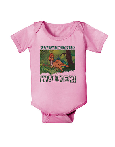 Parasaurolophus Walkeri - With Name Baby Romper Bodysuit-Baby Romper-TooLoud-Light-Pink-06-Months-Davson Sales