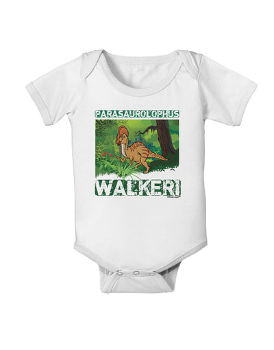 Parasaurolophus Walkeri - With Name Baby Romper Bodysuit-Baby Romper-TooLoud-White-06-Months-Davson Sales