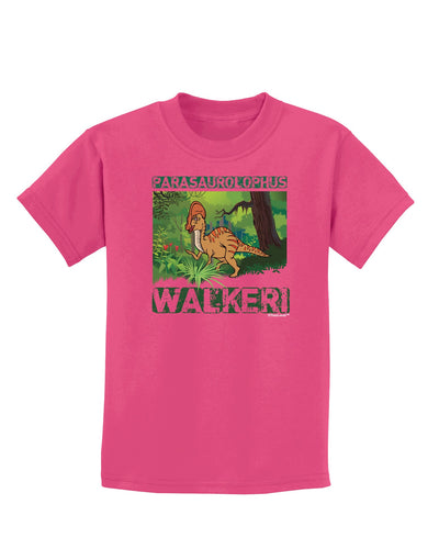 Parasaurolophus Walkeri - With Name Childrens Dark T-Shirt-Childrens T-Shirt-TooLoud-Sangria-X-Small-Davson Sales