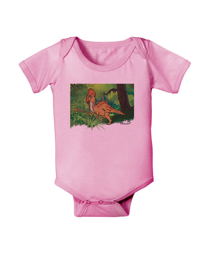 Parasaurolophus Walkeri - Without Name Baby Romper Bodysuit-Baby Romper-TooLoud-Light-Pink-06-Months-Davson Sales