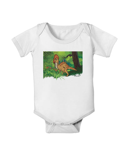 Parasaurolophus Walkeri - Without Name Baby Romper Bodysuit-Baby Romper-TooLoud-White-06-Months-Davson Sales