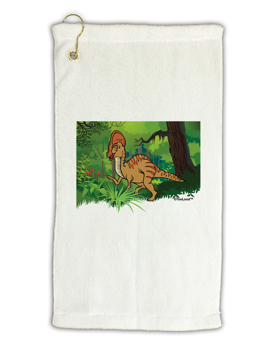 Parasaurolophus Walkeri - Without Name Micro Terry Gromet Golf Towel 16 x 25 inch by TooLoud-Golf Towel-TooLoud-White-Davson Sales