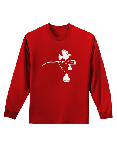 Partridge In A Pear Tree Adult Long Sleeve Dark T-Shirt-TooLoud-Red-Small-Davson Sales