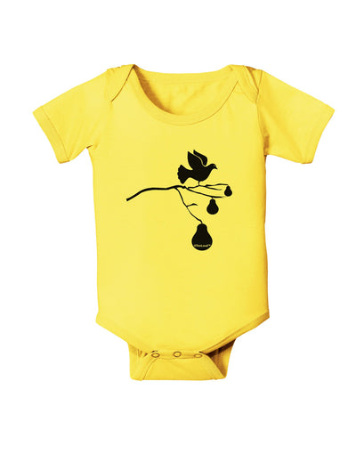 Partridge In A Pear Tree Baby Romper Bodysuit-Baby Romper-TooLoud-Yellow-06-Months-Davson Sales