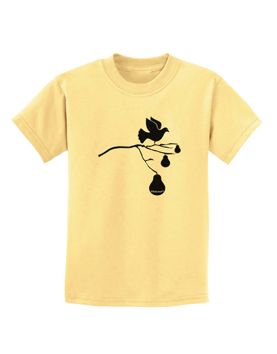 Partridge In A Pear Tree Childrens T-Shirt-Childrens T-Shirt-TooLoud-Daffodil-Yellow-X-Small-Davson Sales