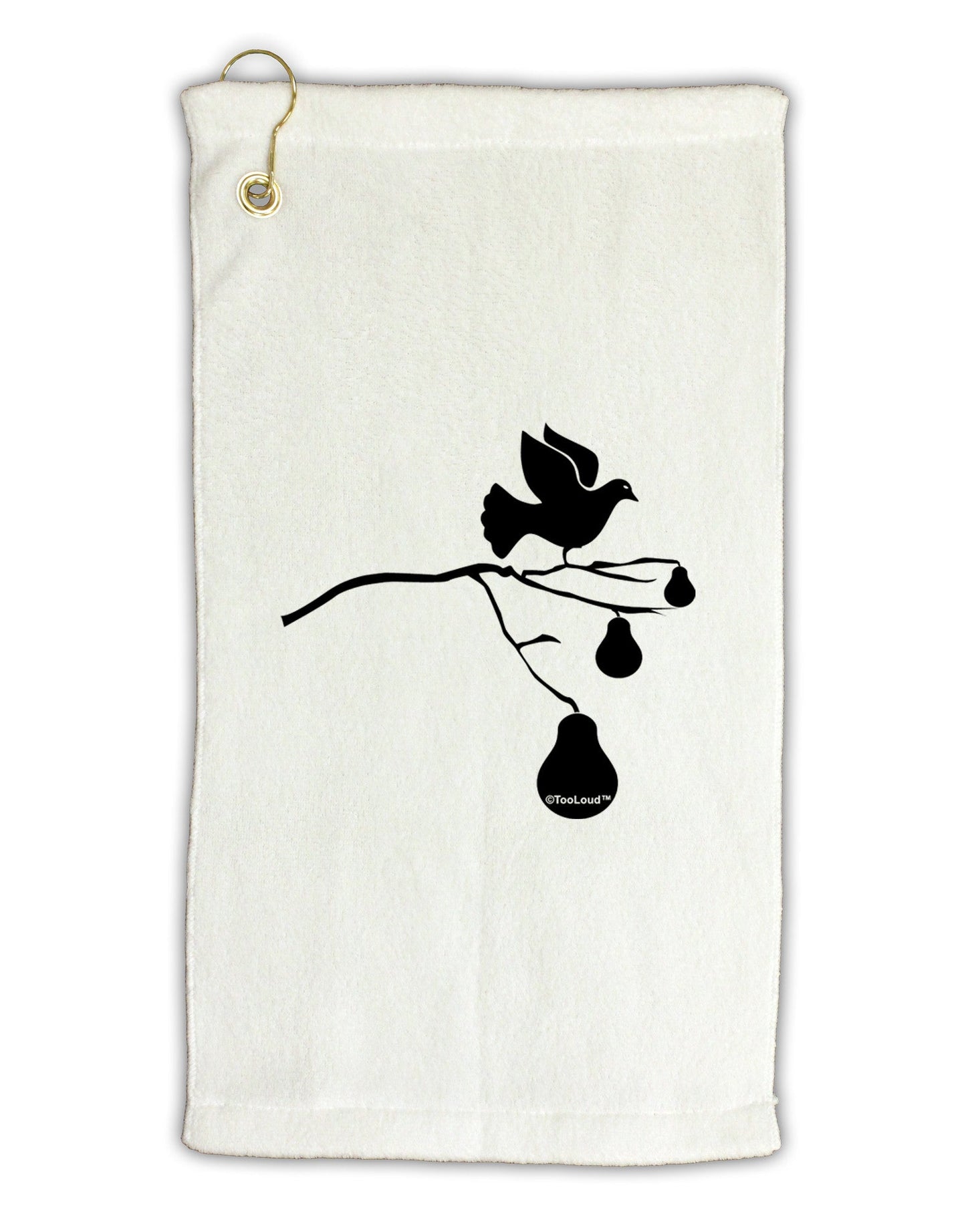 Partridge In A Pear Tree Micro Terry Gromet Golf Towel 11"x19-Golf Towel-TooLoud-White-Davson Sales