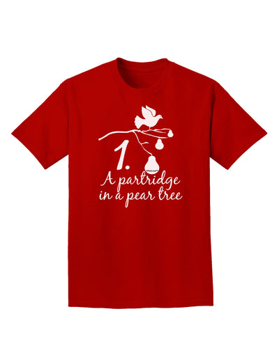 Partridge In A Pear Tree Text Adult Dark T-Shirt-Mens T-Shirt-TooLoud-Red-Small-Davson Sales