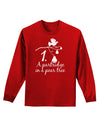 Partridge In A Pear Tree Text Adult Long Sleeve Dark T-Shirt-TooLoud-Red-Small-Davson Sales