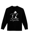 Partridge In A Pear Tree Text Adult Long Sleeve Dark T-Shirt-TooLoud-Black-Small-Davson Sales