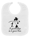 Partridge In A Pear Tree Text Baby Bib