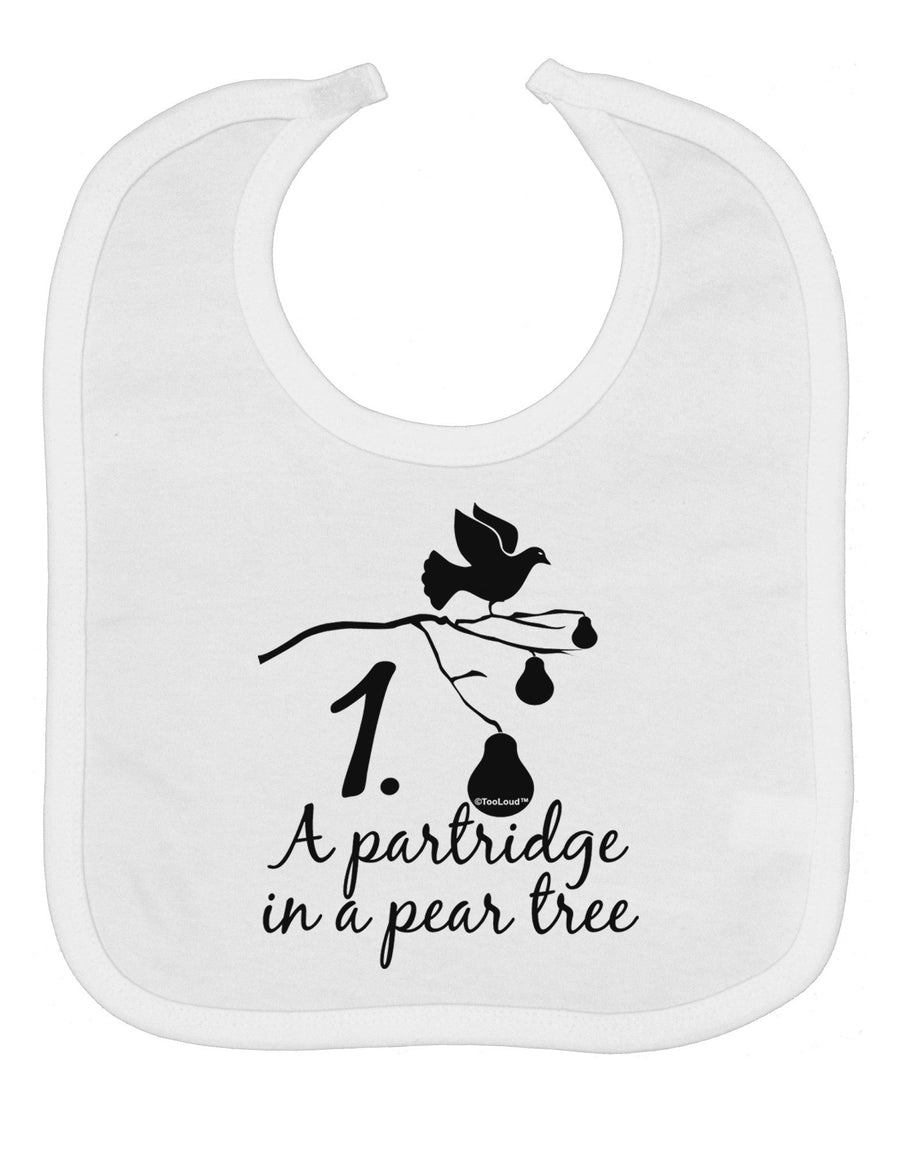 Partridge In A Pear Tree Text Baby Bib