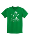 Partridge In A Pear Tree Text Childrens Dark T-Shirt-Childrens T-Shirt-TooLoud-Kelly-Green-X-Small-Davson Sales