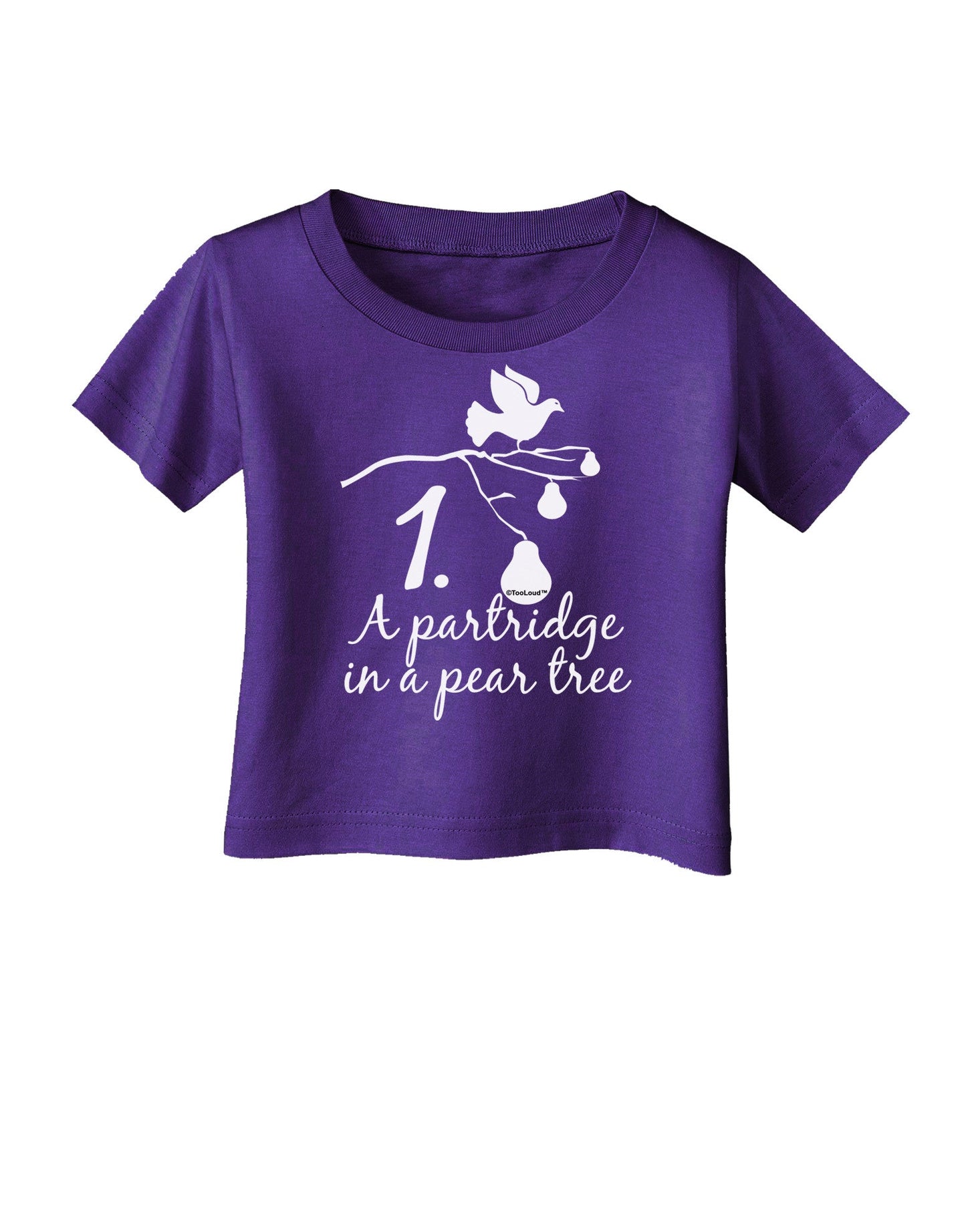 Partridge In A Pear Tree Text Infant T-Shirt Dark-Infant T-Shirt-TooLoud-Purple-06-Months-Davson Sales