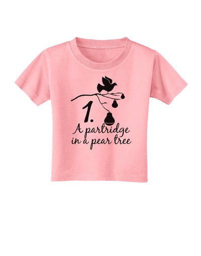 Partridge In A Pear Tree Text Toddler T-Shirt-Toddler T-Shirt-TooLoud-Candy-Pink-2T-Davson Sales