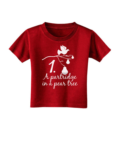 Partridge In A Pear Tree Text Toddler T-Shirt Dark-Toddler T-Shirt-TooLoud-Red-2T-Davson Sales