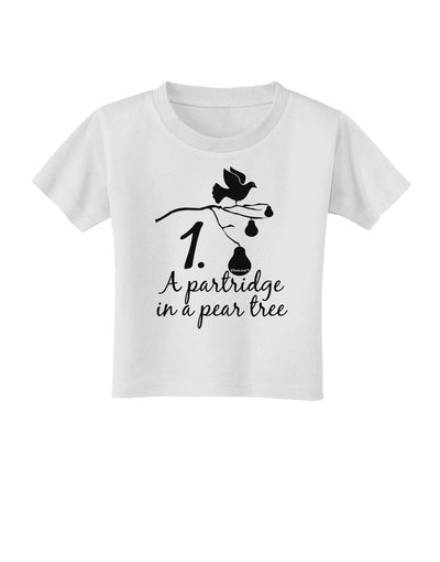 Partridge In A Pear Tree Text Toddler T-Shirt-Toddler T-Shirt-TooLoud-White-2T-Davson Sales