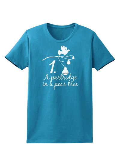 Partridge In A Pear Tree Text Womens Dark T-Shirt-TooLoud-Turquoise-X-Small-Davson Sales