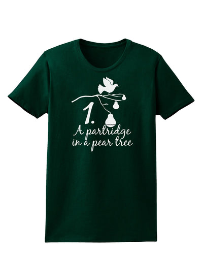 Partridge In A Pear Tree Text Womens Dark T-Shirt-TooLoud-Forest-Green-Small-Davson Sales