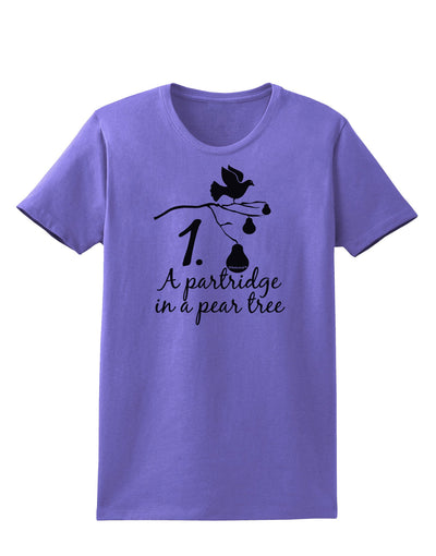 Partridge In A Pear Tree Text Womens T-Shirt-Womens T-Shirt-TooLoud-Violet-X-Small-Davson Sales