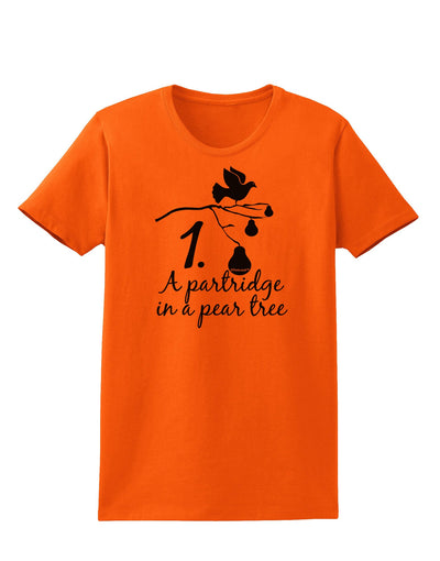 Partridge In A Pear Tree Text Womens T-Shirt-Womens T-Shirt-TooLoud-Orange-X-Small-Davson Sales