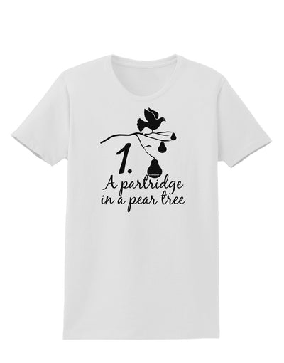 Partridge In A Pear Tree Text Womens T-Shirt-Womens T-Shirt-TooLoud-White-X-Small-Davson Sales