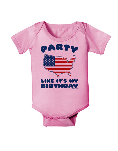 Party Like It's My Birthday - 4th of July Baby Romper Bodysuit-Baby Romper-TooLoud-Light-Pink-06-Months-Davson Sales