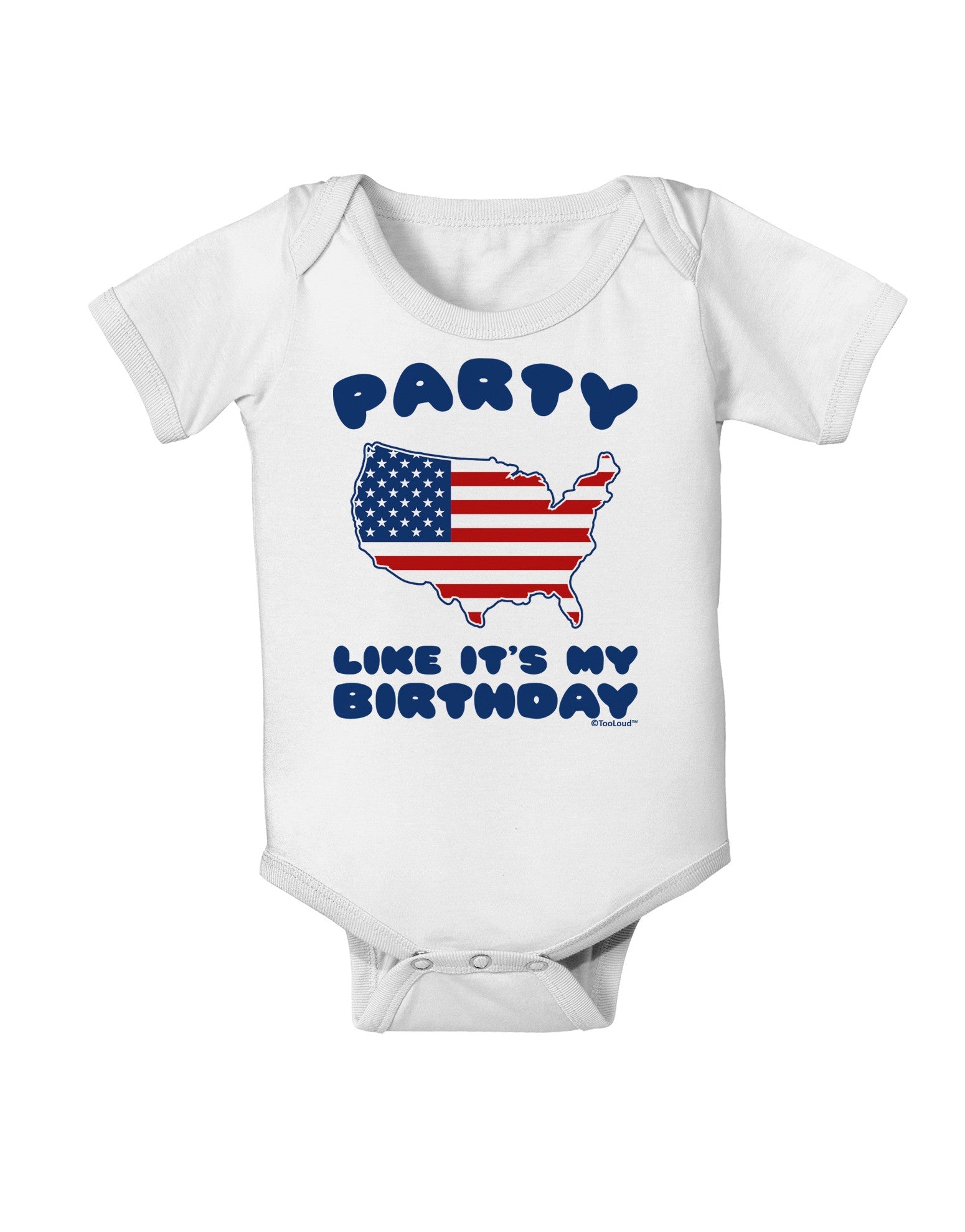 Party Like It's My Birthday - 4th of July Baby Romper Bodysuit-Baby Romper-TooLoud-White-06-Months-Davson Sales