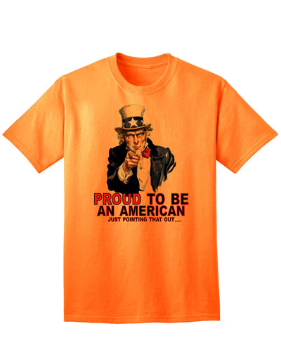 Patriotic Adult T-Shirt: Embrace American Pride with Uncle Sam-Mens T-shirts-TooLoud-Neon-Orange-Small-Davson Sales