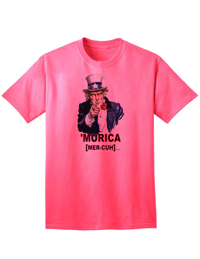 Patriotic Adult T-Shirt by Uncle Sam Merica-Mens T-shirts-TooLoud-Neon-Pink-Small-Davson Sales