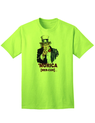 Patriotic Adult T-Shirt by Uncle Sam Merica-Mens T-shirts-TooLoud-Neon-Green-Small-Davson Sales