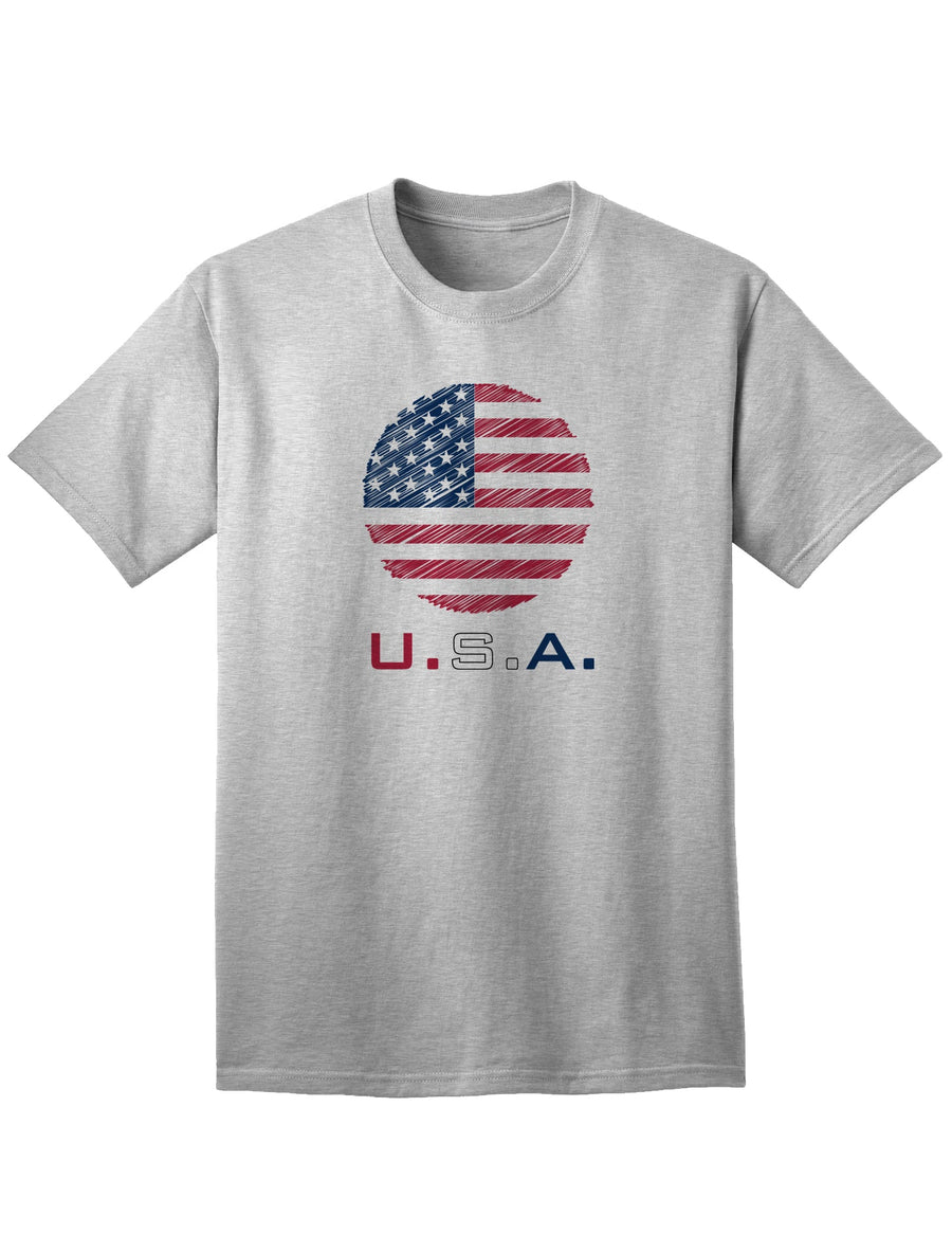Patriotic American Flag Adult T-Shirt with Unique Scribble Design-Mens T-shirts-TooLoud-White-Small-Davson Sales
